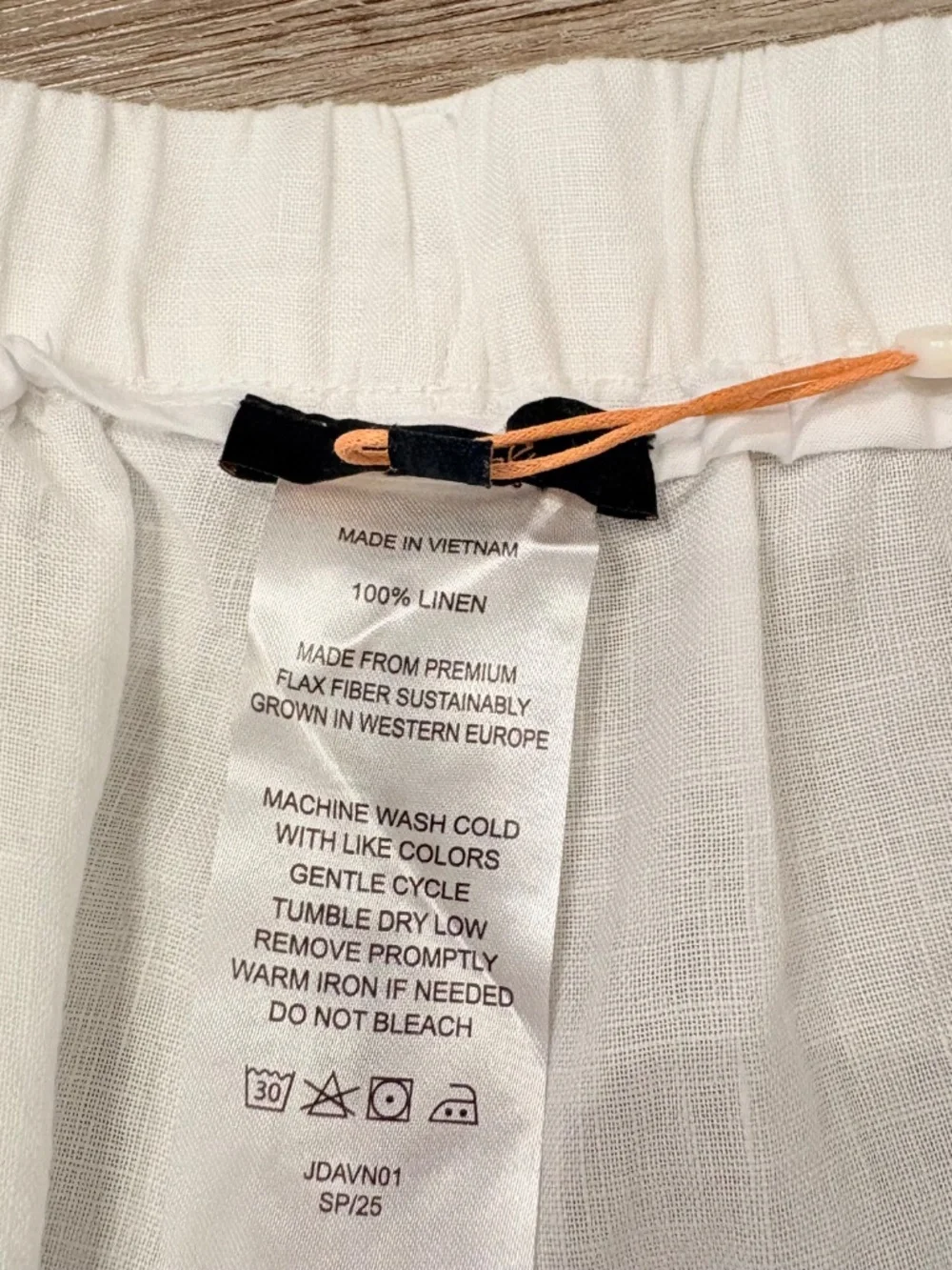 NWT Quince White 100% European Linen Pull On Pants, Ankle Length Size L - Picture 3 of 9